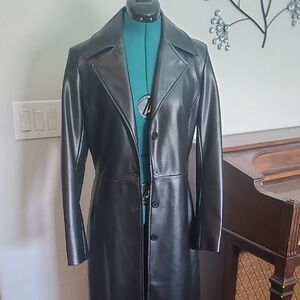 Women's Black Leather Coat